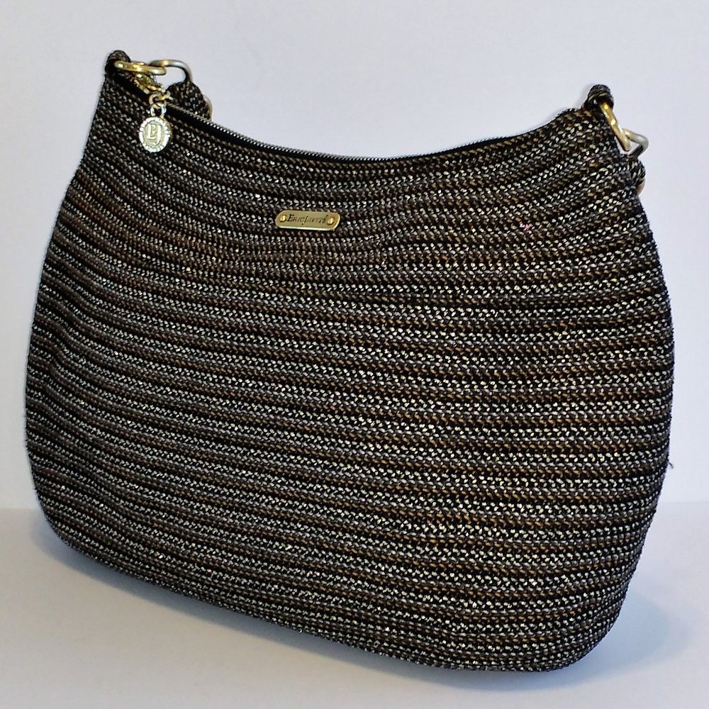 *Eric Javits New York Shenia woven neutral fabric gold chain shoulder bag - Picture 4 of 12